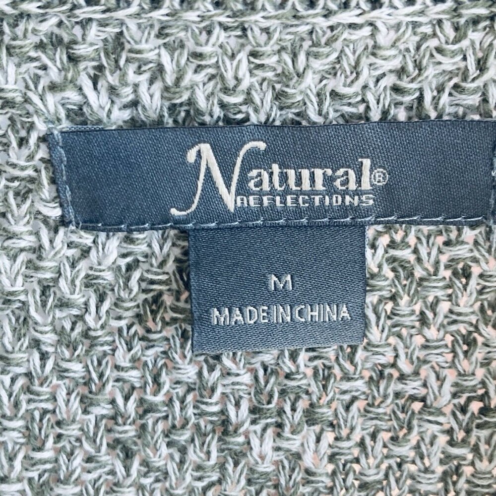 Natural Reflections Duster Sweater Peach Multicolor Ombré Long Lacy Cardigan M - Picture 5 of 9
